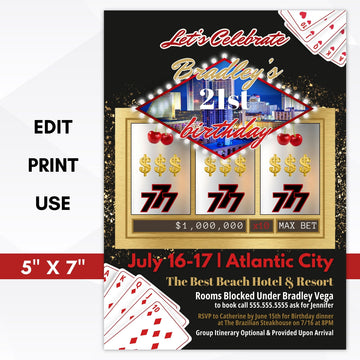 casino party invitation for any event or birthday party